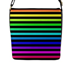 Rainbow Stripes Flap Closure Messenger Bag (l)