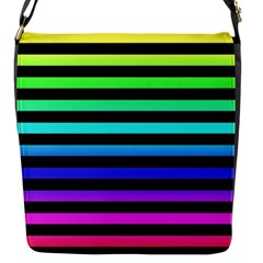 Rainbow Stripes Flap Closure Messenger Bag (small) by ArtistRoseanneJones