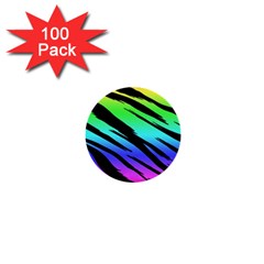 Rainbow Tiger 1  Mini Button (100 Pack) by ArtistRoseanneJones