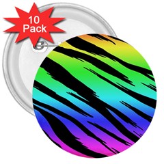 Rainbow Tiger 3  Button (10 Pack)