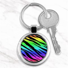 Rainbow Tiger Key Chain (round)