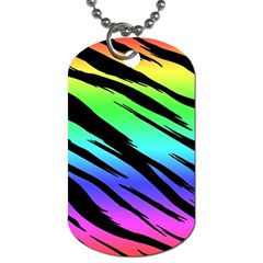 Rainbow Tiger Dog Tag (two-sided)  by ArtistRoseanneJones