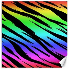 Rainbow Tiger Canvas 12  X 12  (unframed) by ArtistRoseanneJones