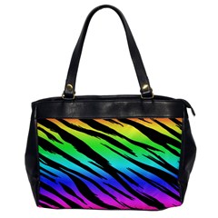 Rainbow Tiger Oversize Office Handbag (one Side) by ArtistRoseanneJones