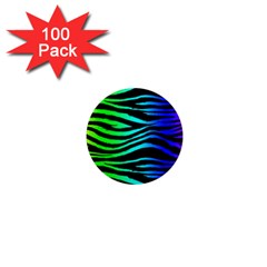 Rainbow Zebra 1  Mini Button Magnet (100 Pack)