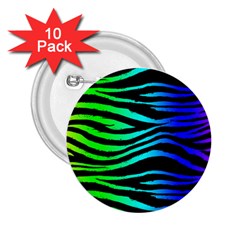 Rainbow Zebra 2 25  Button (10 Pack)