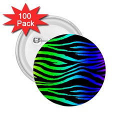 Rainbow Zebra 2 25  Button (100 Pack)