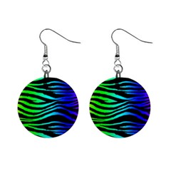 Rainbow Zebra Mini Button Earrings