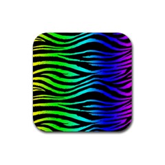 Rainbow Zebra Drink Coaster (square)