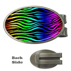 Rainbow Zebra Money Clip (oval)