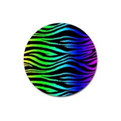 Rainbow Zebra Magnet 3  (round)