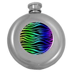 Rainbow Zebra Hip Flask (round)