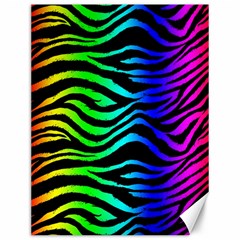 Rainbow Zebra Canvas 12  X 16  (unframed) by ArtistRoseanneJones