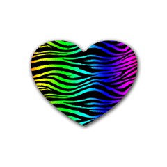 Rainbow Zebra Drink Coasters (heart)