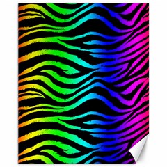 Rainbow Zebra Canvas 11  X 14  (unframed) by ArtistRoseanneJones