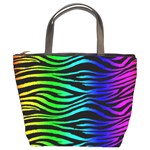 Rainbow Zebra Bucket Handbag Front