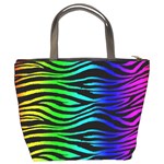 Rainbow Zebra Bucket Handbag Back