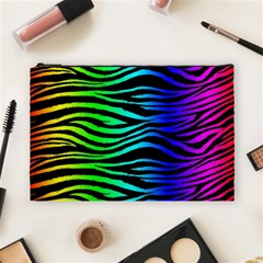 Rainbow Zebra Cosmetic Bag (large)