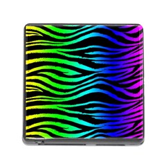 Rainbow Zebra Memory Card Reader With Storage (square)