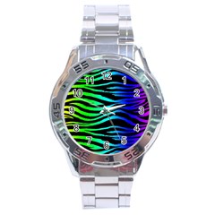 Rainbow Zebra Stainless Steel Watch