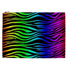 Rainbow Zebra Cosmetic Bag (xxl)