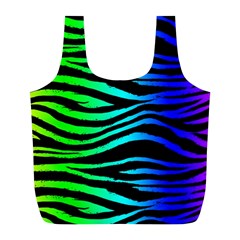 Rainbow Zebra Reusable Bag (l) by ArtistRoseanneJones