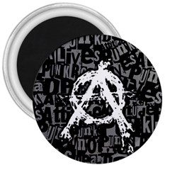 Anarchy 3  Button Magnet by ArtistRoseanneJones