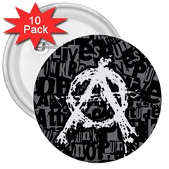 Anarchy 3  Button (10 Pack) by ArtistRoseanneJones