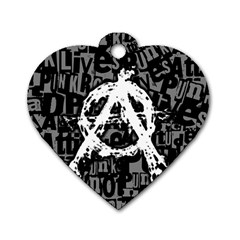 Anarchy Dog Tag Heart (one Sided)  by ArtistRoseanneJones