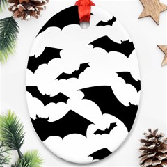 Deathrock Bats Oval Ornament by ArtistRoseanneJones