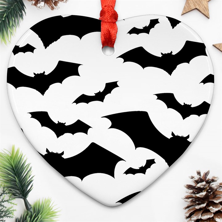 Deathrock Bats Heart Ornament (Two Sides)