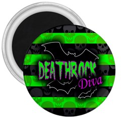 Deathrock Diva 3  Button Magnet by ArtistRoseanneJones