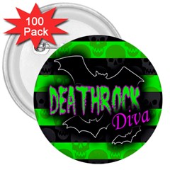 Deathrock Diva 3  Button (100 Pack)