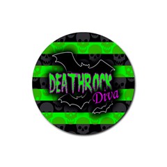 Deathrock Diva Drink Coaster (round) by ArtistRoseanneJones