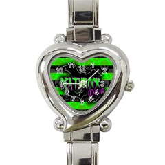 Deathrock Diva Heart Italian Charm Watch 