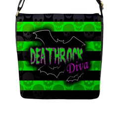 Deathrock Diva Flap Closure Messenger Bag (l)