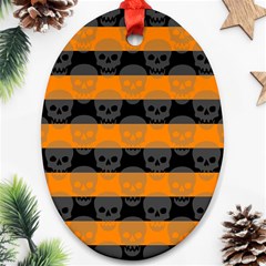 Deathrock Stripes Oval Ornament