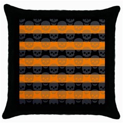 Deathrock Stripes Black Throw Pillow Case