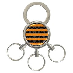 Deathrock Stripes 3-ring Key Chain by ArtistRoseanneJones