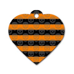 Deathrock Stripes Dog Tag Heart (two Sided)