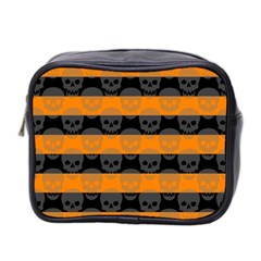 Deathrock Stripes Mini Travel Toiletry Bag (two Sides)