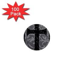 Goth Brocade Cross 1  Mini Button Magnet (100 Pack)