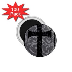 Goth Brocade Cross 1 75  Button Magnet (100 Pack)