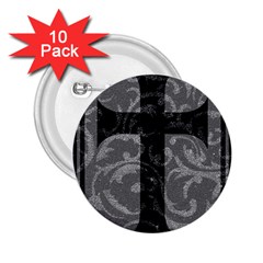 Goth Brocade Cross 2 25  Button (10 Pack)