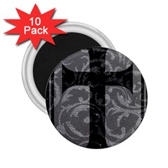 Goth Brocade Cross 2 25  Button Magnet (10 Pack)