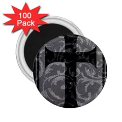 Goth Brocade Cross 2 25  Button Magnet (100 Pack)