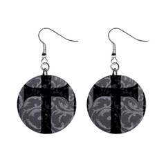 Goth Brocade Cross Mini Button Earrings