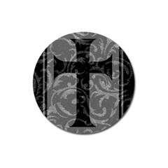 Goth Brocade Cross Magnet 3  (round)