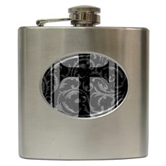 Goth Brocade Cross Hip Flask