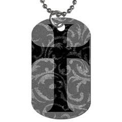 Goth Brocade Cross Dog Tag (two-sided)  by ArtistRoseanneJones